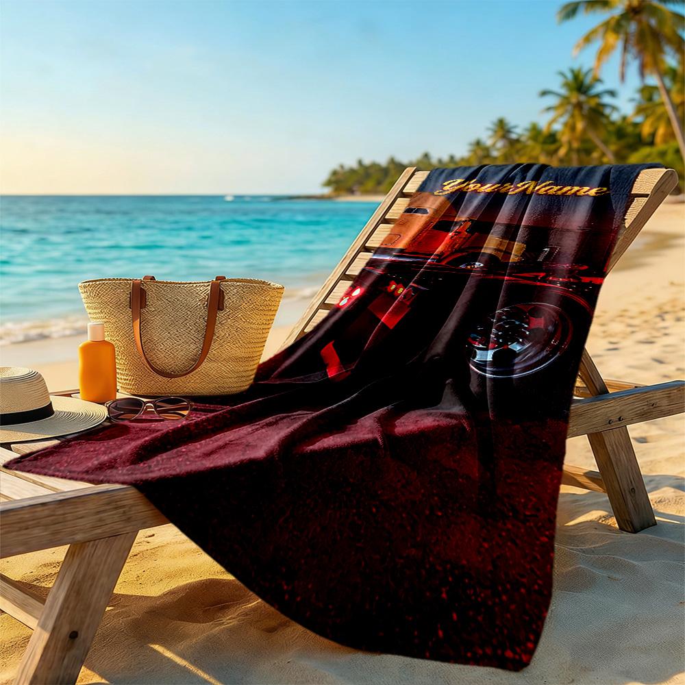 Peterbilt Heavy Trucks Customize Text Beach Towel Super Soft & Absorbent Suitable for Sports Travel Swimming Yoga Bathroom Beach And Pool