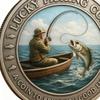 Good Luck Coin Fisherman Metal Keepsake Art Coin For Angler Husband Luck Outdoor Fishing Activities Camping Lover