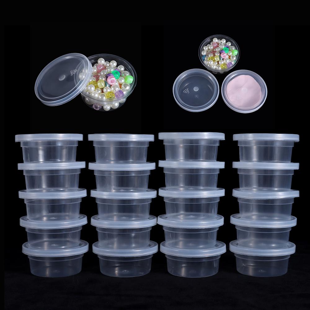 3/20PCS New Plastic Bin Organization Foam Container Ball Cup With Lids Clay Storage