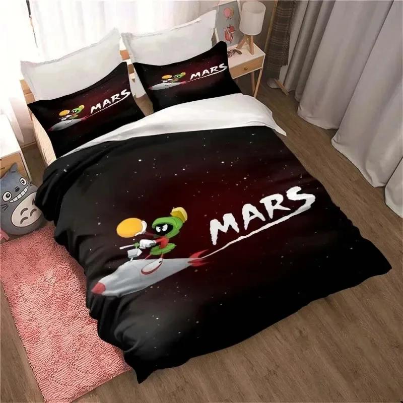 3D Spel Marvin de Marsiaan Cartoon Beddengoed Set Print Beddengoed Set Met Kussensloop Bed Dekbedovertrek Enkel Dubbel Queen Super King Maat