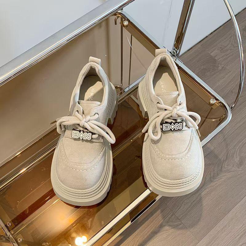 2025 Spring and Summer New Platform Heightening Retro Loafers Women's Versatile Casual Fashion Single Shoes British Style Small Leather Shoes