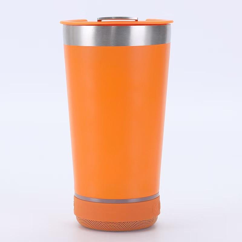 16oz Smart Bluetooth Speaker Car Portable Car Cup Creative Bottle Opener Stainless Steel Thermos Cup