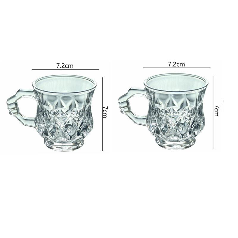 

135 мл/140 мл Элегантная чашка для эспрессо Чашка для послеполуденного чая в английском стиле Термостойкая чашка для воды Креативная прозрачная кофейная кружка Посуда для напитков 2pcs