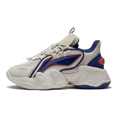 Li Ning Kids Kunpeng Sports Trend Non-Slip Wear-Resistant Lightweight Shock Absorption Low-Top Casual Shoes Kids Casual Shoes Gray Blue YKCS018-61