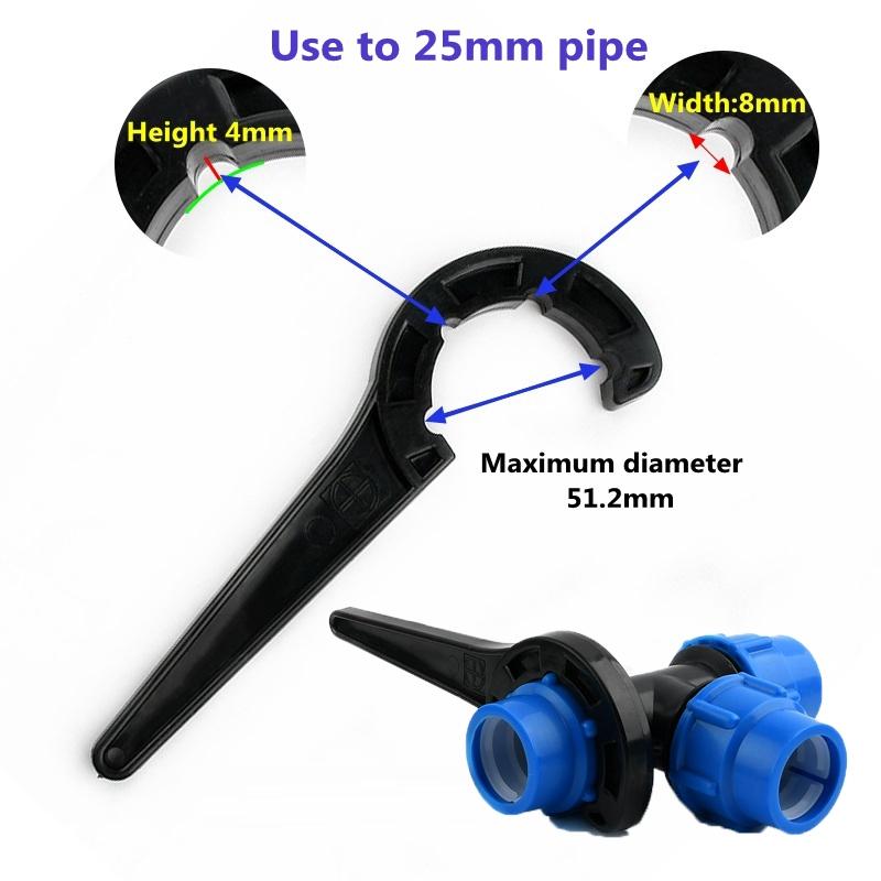 

PE Pipe Fast Connecting Fittings Wrench PE PVC Tube Valve Lock Nut Special Wrench Irrigation Tubing Repair Tool 20/25/32/40/50mm 1PC