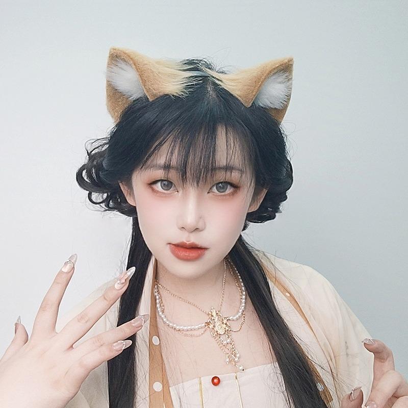 Plush Simulation Cat Ears Headband Comic Show Cat Animal Ears Cos Props Handmade Olita Cat Lady Kc