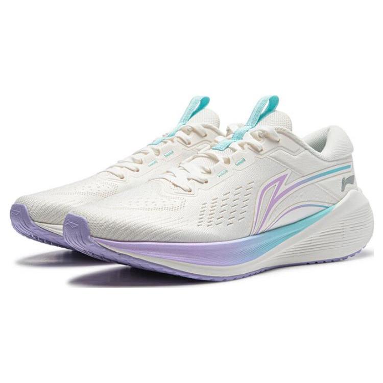 Li Ning MINE V2 Cushioning Slip Resistant Abrasion Resistant Low Top Casual Running Shoes Women's White ARST054-7