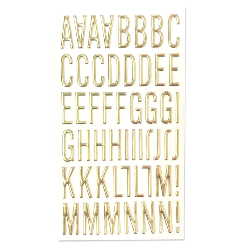 1/3 Sheets 3D Gold Letter Number Stickers Letters Stickers Self Adhesive Stickers For DIY Crafts Scrapbooking Decorative Decal