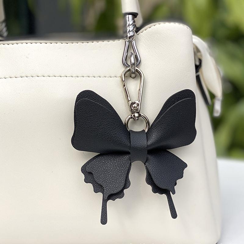 1PC Cartoon Pendant Creative Leather New Butterfly Charm Original Butterfly Leather Pendant Bag Personalised Multi-Coloured