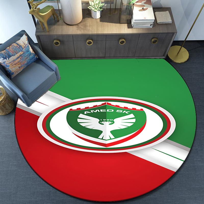 Amed Sk Crest Design Round Rug for Livingroom,Bedroom, Palyroom, Chair Rug, Area rug, Circle Carpet, Fan Christmas gift