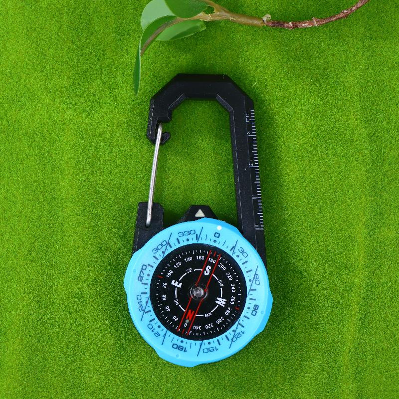 1Pc Luminous Compass Keychain Carabiner Portable Abs Material Directional Guide Sports Off-Road For Hiking Camping