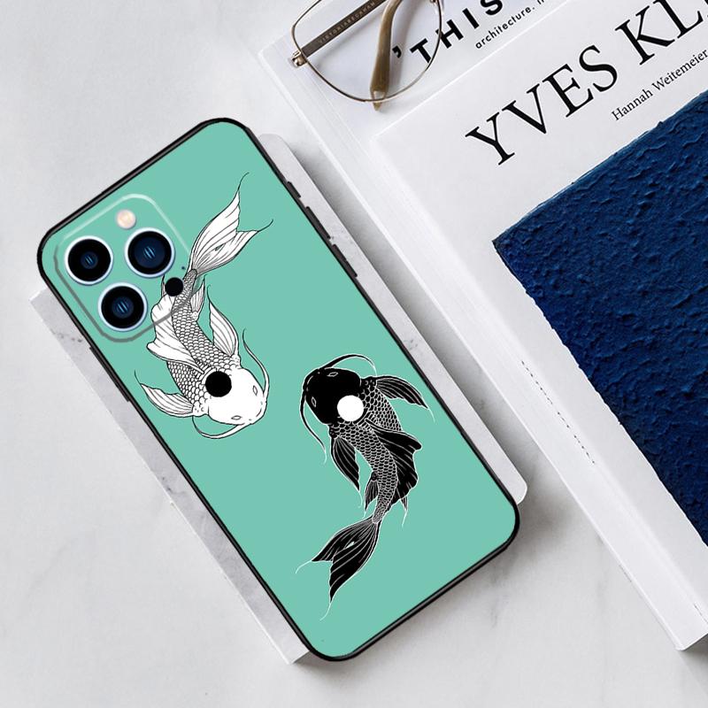 Koi Fish Yin Yang Case For iPhone 17 Air 15 14 11 16 Pro Max 13 12 Mini 15 16 Plus 16e Funda Silicone Cover