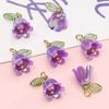 10Pçs Pingente DIY Flor do Vale de Resina com Textura de Simulação Tridimensional