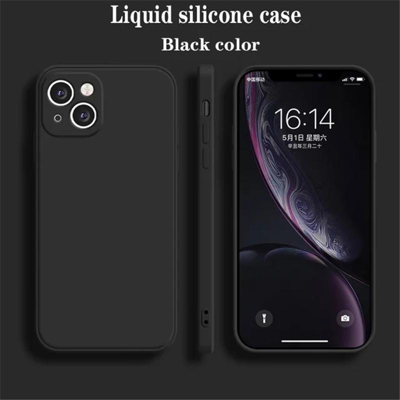 

Текстурный мягкий жидкий силиконовый чехол для телефона для iPhone 15 14 13 12 11 Pro Max X XR XS Max 7 8 14 15 Plus противоударный бампер задняя крышка из ТПУ For iPhone 15 чёрный