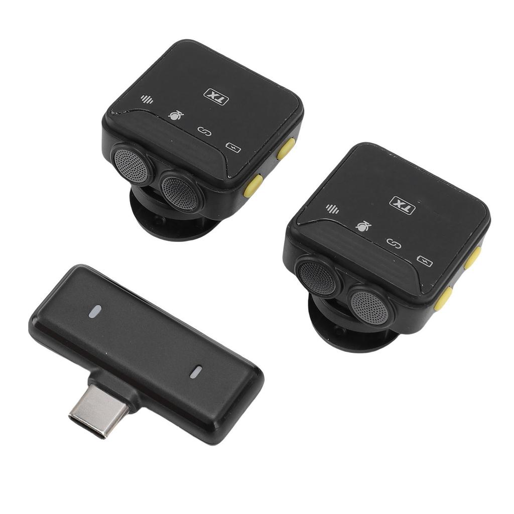 1'den 2'ye Mikrofon Gürültü Azaltıcı Kare Yaka Mikrofonu Kayıt VLog'ları Canlı Yayınlar Röportajlar için