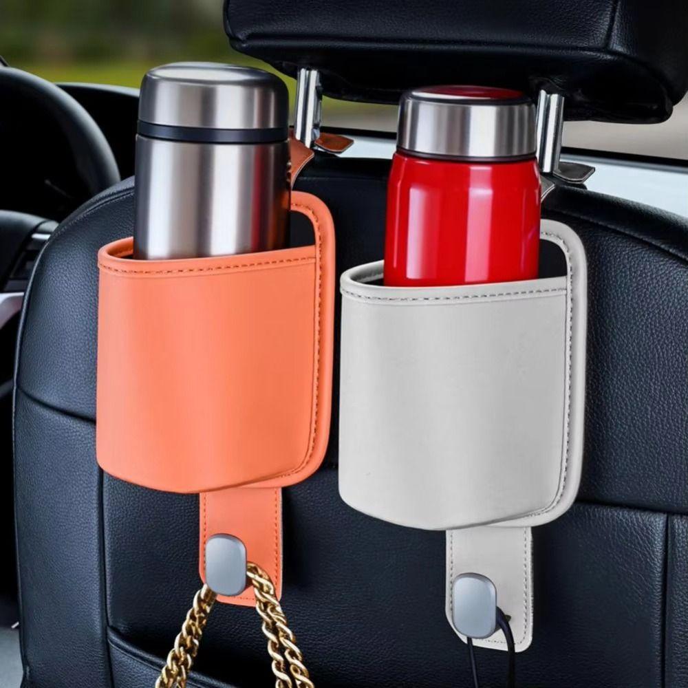 Universal Car Hanging Drink Holder Leather Auto Backseat Organizer  Car Interior Accessories