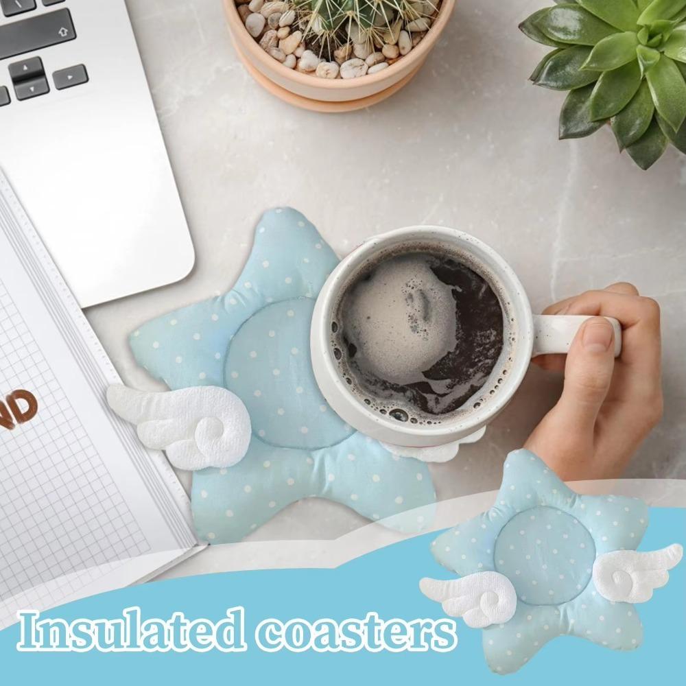 Dot Pattern Korean Star Wings Coaster Thickened Table Mat Placemat Insulated Cup Mat Photo Props