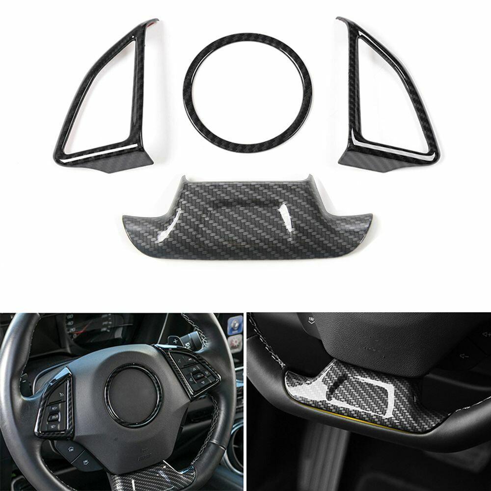Interior Steering Wheel Cover Trim Decor for Chevrolet Camaro 2017+ Carbon Fiber