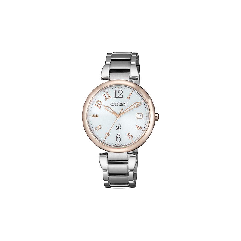 

CITIZEN xC series Asia-limited Eco-Drive, two-color solar Quartz, Steel Strap, , women s watch, white dial EO1195-51A синій