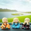 4Pcs/Set Resin Crafts Gift Lovely Little Monk Sculptures Cute Monks Statues Creative Monk Dolls Table Car Decoration
