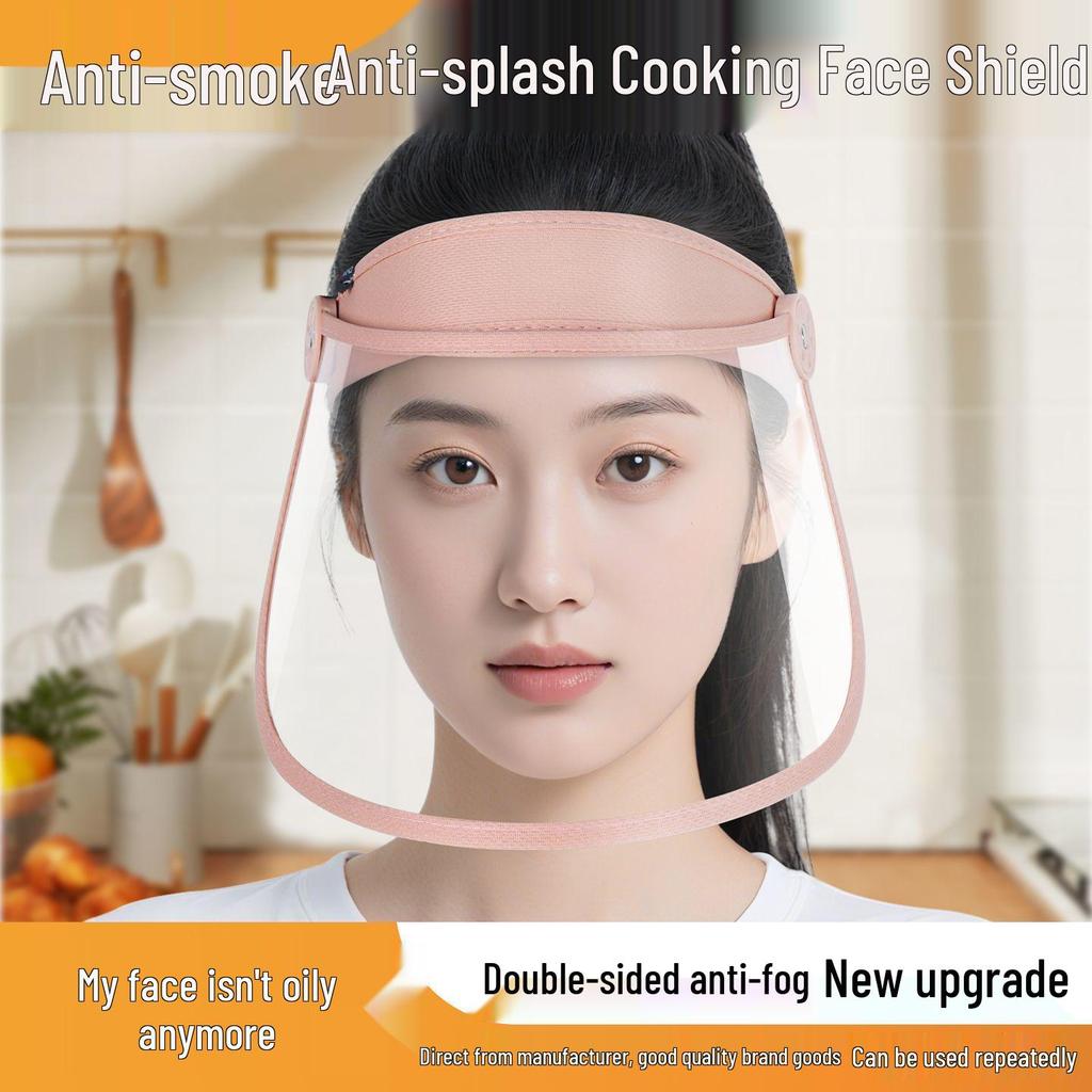 Transparent Anti-Oil Splatter Cooking Face Shield for Women - Full Facial Protection Mask