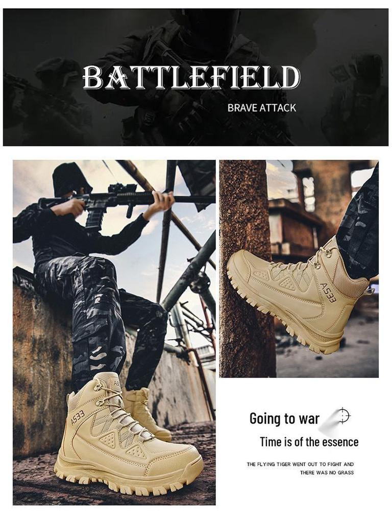 New Style Combat Military Boots for Men - Outdoor Hiking, Camping, and Desert Work Footwear