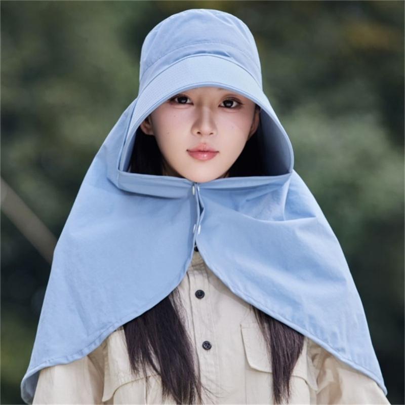 Wide Brimmed Sun Hat For Women Lady Adjustable Breathable Fabric Sun Protection Outdoor Fishing Hat Beach Travel