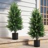 Detachable Cedar Pine & Cypress Potted Green Plants for Home Decoration - Pure PE Christmas Tree