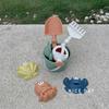 Korean Children's Wheat Straw Beach Toy Set: Boat & Handcart with Water Play and Sand Shovels