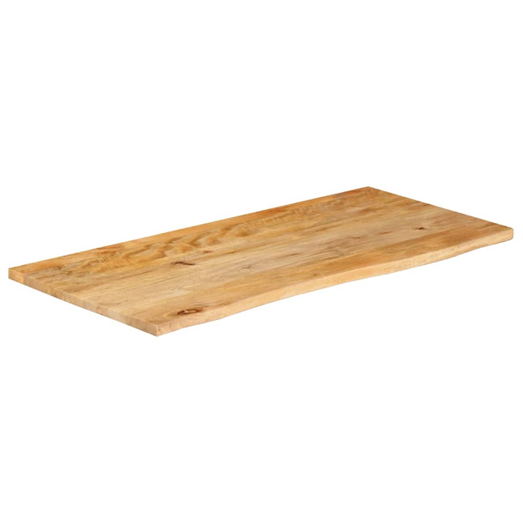 Solid Mango Wood Table Top with Natural Edge 100 x 60 x 3.8 cm