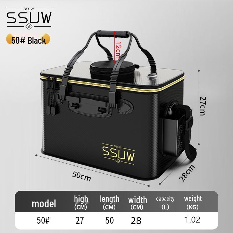 Portable EVA Folding Fishing Bucket - Live Fish Container and Gear Supplies