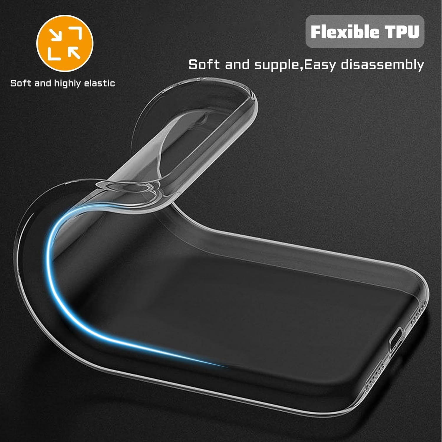 

For Samsung Galaxy A16 5G/4G Clear TPU Anti-Scratch Phone Case+2.5D Arc Edge Screen Protector Style A