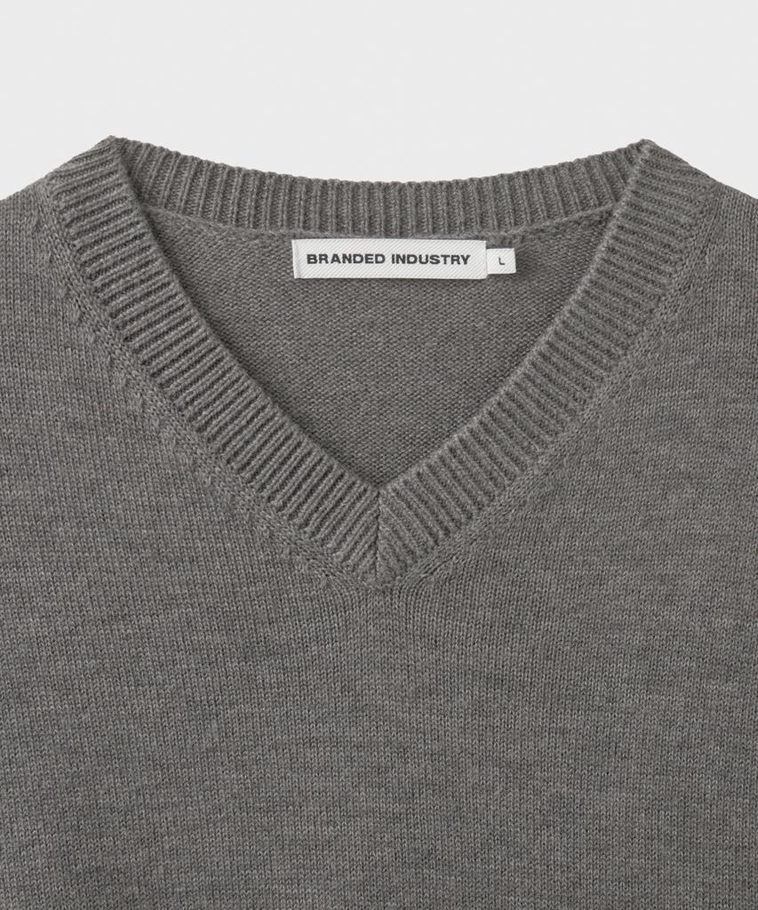 Beulaendideu [Superior] Cloud Superfine V-Neck Knit [Taupe Gray]