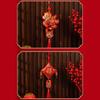 Pack Of 2 Chinese New Year Plush Decoration for Entrance Living Room Easy To Install Spring Festival Ornaments