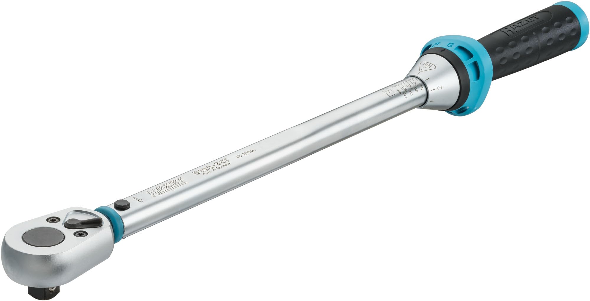 

HAZET Динамометрический ключ Динамометрический ключ Квадрат мм 32 Зубца Угол 519 мм Реверсивная трещотка Прост в использовании для автомобилей и велосипедов Японский импорт Выход 12,5 бирюзовый