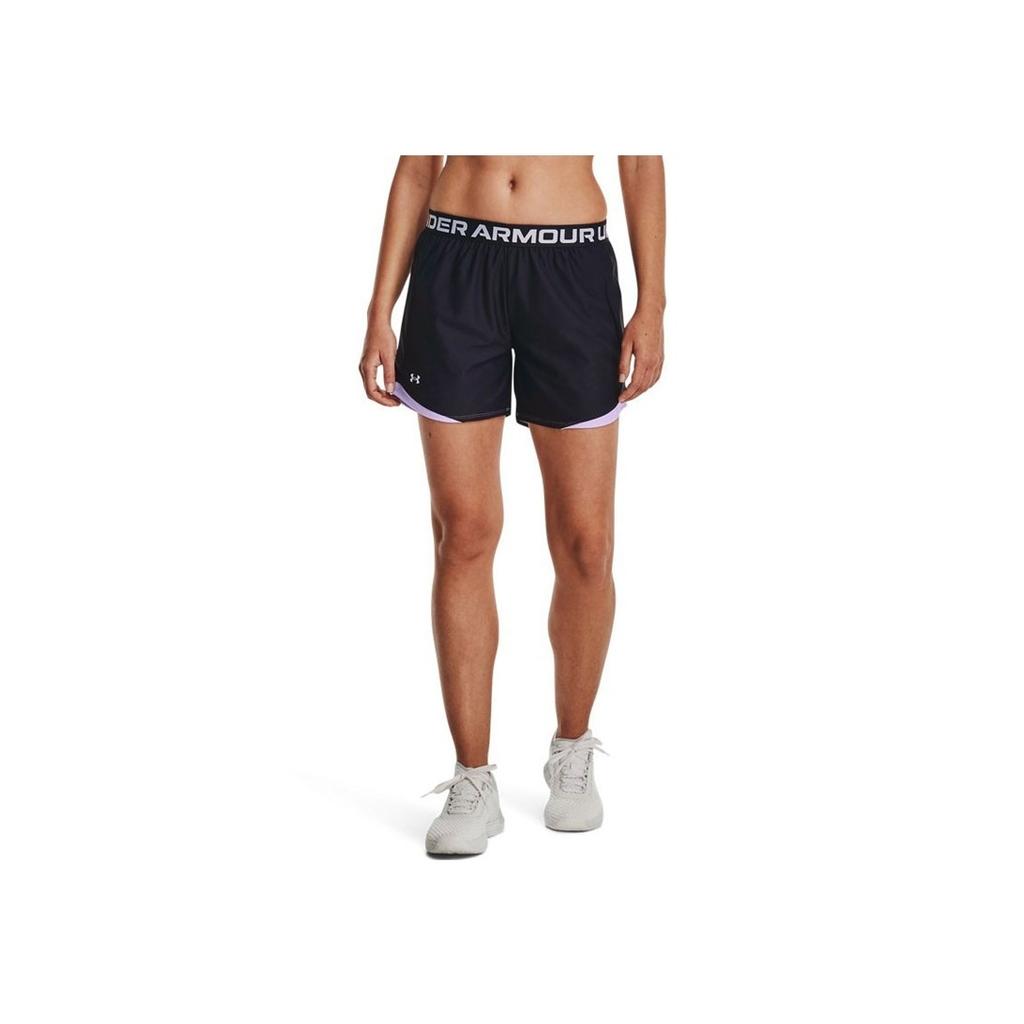 Under Armour Solid Color Letter Print Training Shorts Women shorts Black 1370734-001