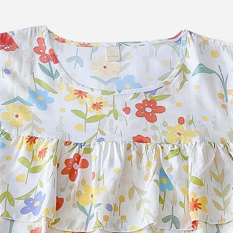 Sleeping Dress for Women In Summer Thin Cotton Silk Short Sleeved Without Chest Pad Home Clothing Knee Length for Outdoor Wear Dress