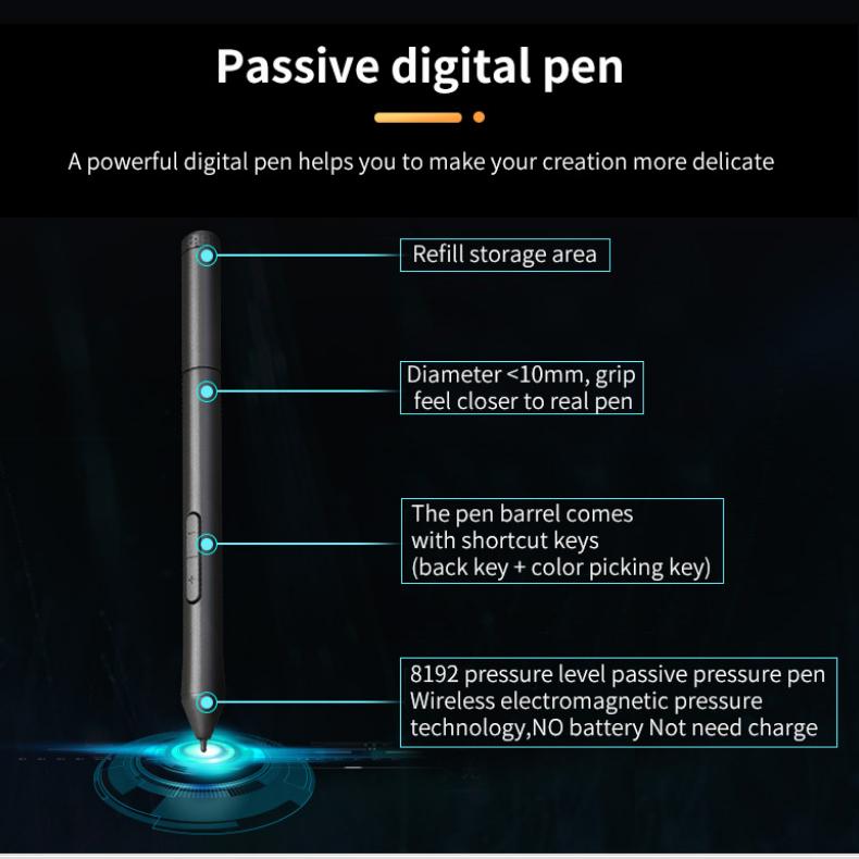 Grafiktablett mit Rolltaste, großer aktiver Bereich, digitales Tablet, unterstützt Android-Telefon G30AA