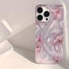 Pink Cherry Blossom Feather Texture Clear Phone Case for iPhone 17 16 15 14 13 12 11 16E Series Pro Max Plus