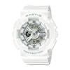 Zegarek na rękę Casio Baby-G BA-110X-7A3JF Damski Biały Srebrny