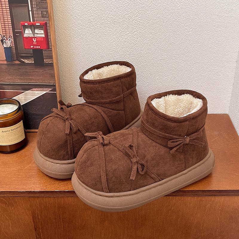 Vintage Women's Plus Size Fashion Soft Sole Winter Warm Fur One Snow Boots Padded Lined Ankle Boots Non Slip Hiking Sports Cotton Boots