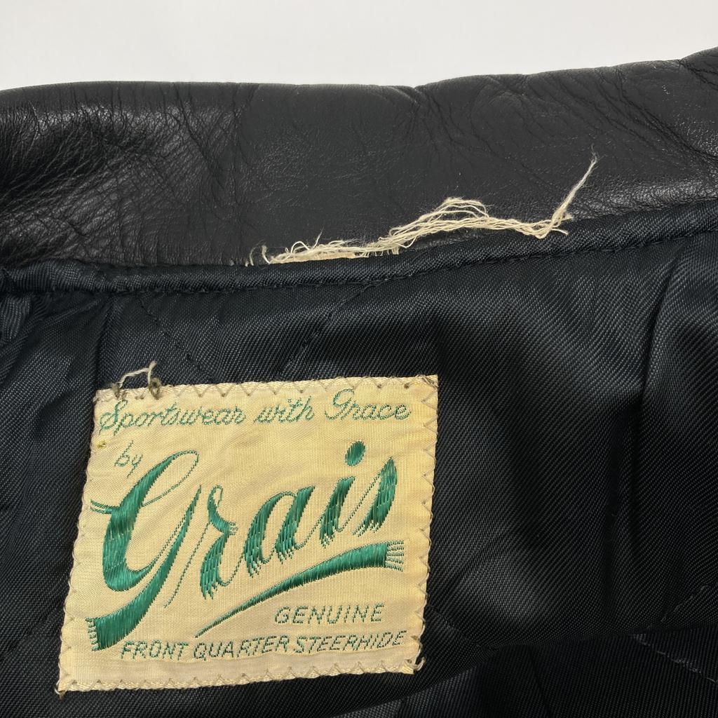 Vintage [GRAIS] 50s Black Double Rider Jacket CONMATIC Zip Jacket Not Written blackUsed