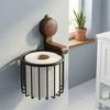 Walnut Wood Bathroom Paper Holder Suction Cup Toilet Tissue Basket Bathroom Storage Rack  Toilet