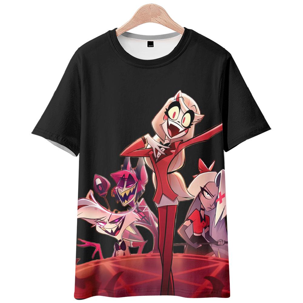 Summer Fashion Women/Men's Casual Anime Hazbin Hotel Printed Cosplay Short Sleeve T-shirts