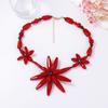 Bohemian Personality Trend Exaggerated Beaded Large Flower Pendant Necklace Earrings Simple Versatile Women's Jewelry
