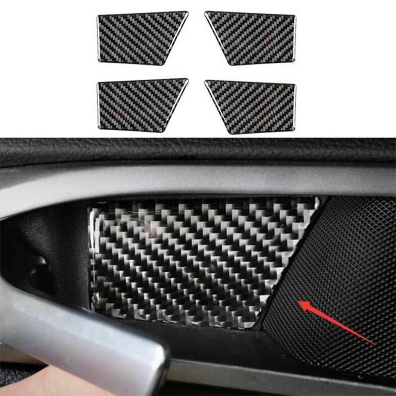 Fit For Ford Edge 4PCS Real Carbon Fiber Inner Door Bowl Cover Trim 2015-