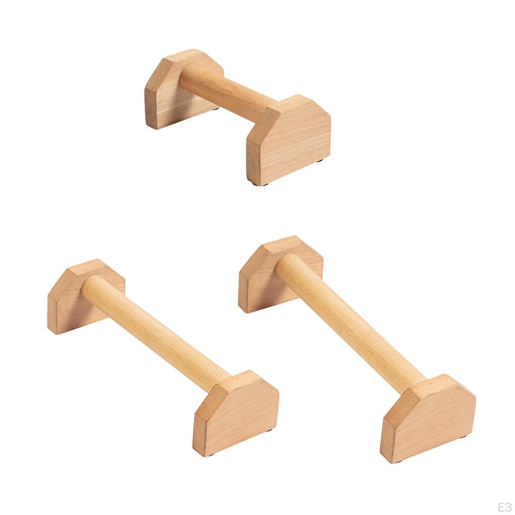 2 Pack Wooden Parallel Push-Up Stands, Non-Slip Fitness Sports Workout Gym Stands