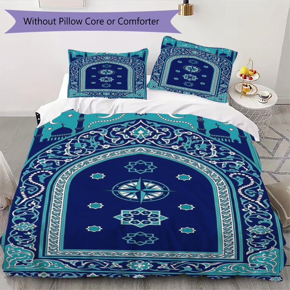 Muslim Pattern Bedding uilt Set uilt Cover Pillowcase Home Decoration Birthday Gift (1 * duvet cover + 2 * pillowcase  without core)127