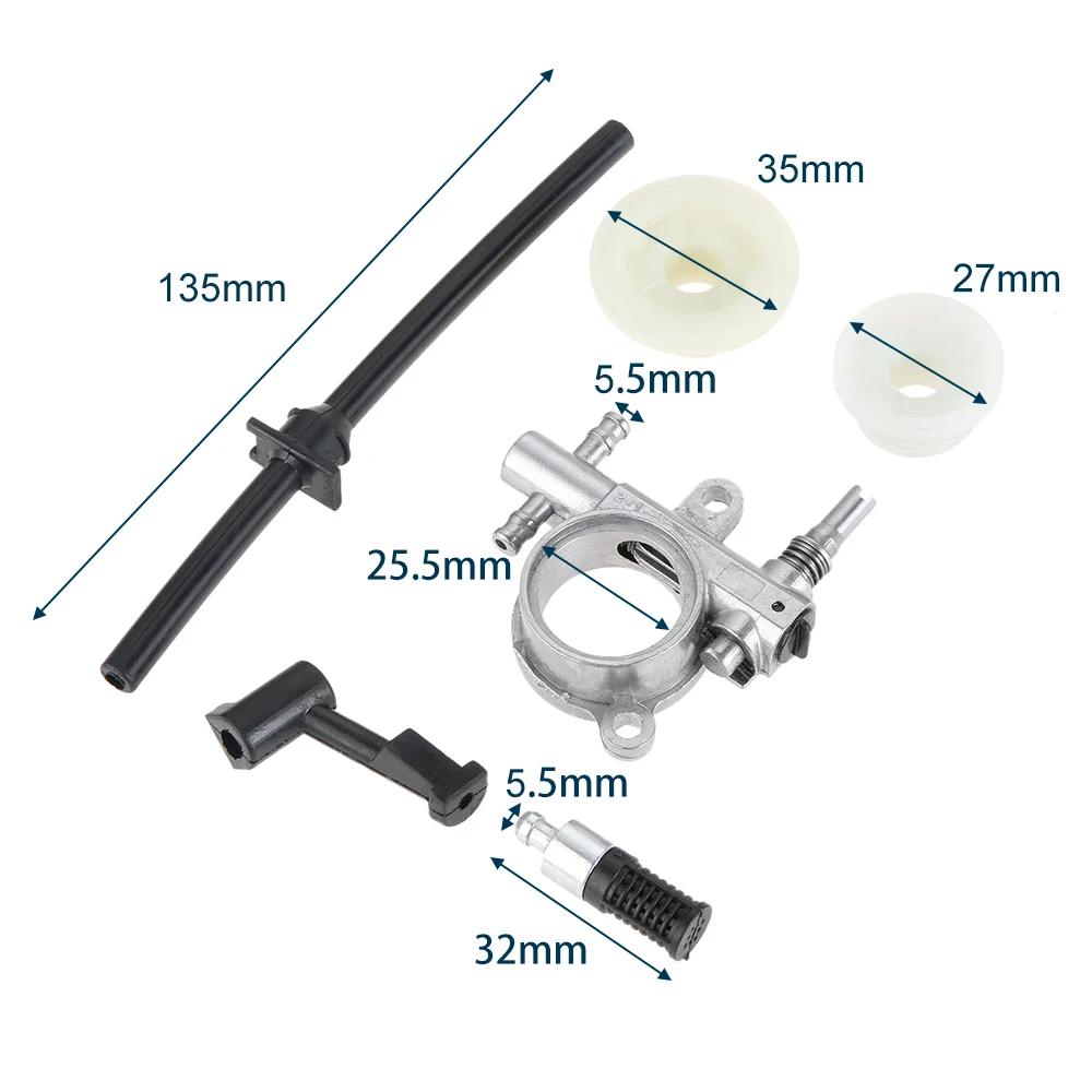 1 Set Chainsaw Oil Pump Filter Pipe Hose Line Worm Kit Fit for Chinese 25CC 2500 Chainsaw Spare Parts Garden Tools