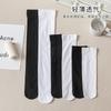 Velvet Calf Socks Women'S Black And White Summer Ultra-Thin Long Knee Socks Solid Color Japanese Jk Socks One Piece Hair